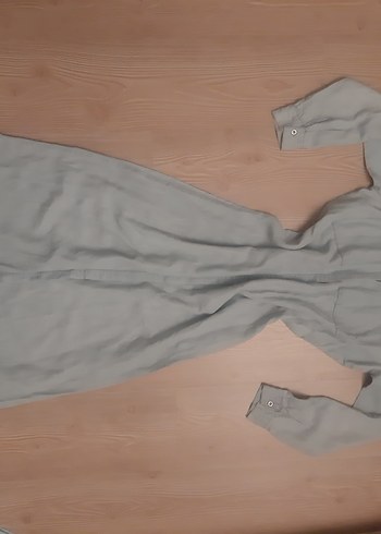 Uzun Gömlek Elbise  Tam Boy Düğmeli, Rahat Kalıp, Şık Model - Görsel 8