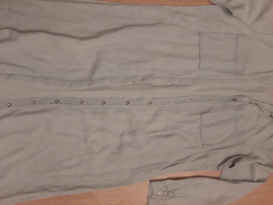 Uzun Gömlek Elbise  Tam Boy Düğmeli, Rahat Kalıp, Şık Model - Görsel 5