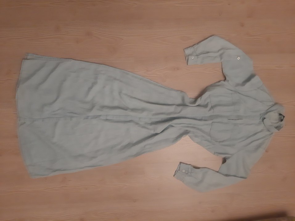 Uzun Gömlek Elbise  Tam Boy Düğmeli, Rahat Kalıp, Şık Model - Görsel 3