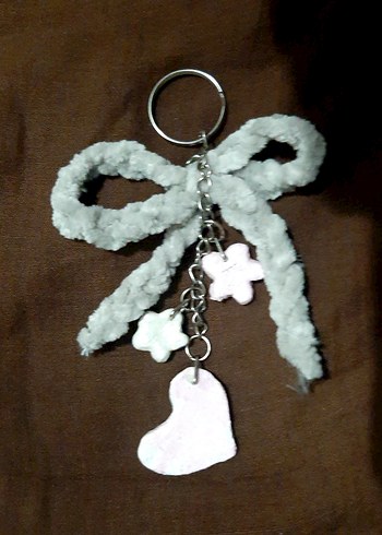 Gri Fiyonk Detaylı Bohem Anahtarlık - Görsel 3