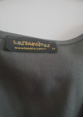 Diğer Gri V Yaka Midi Keten Elbise