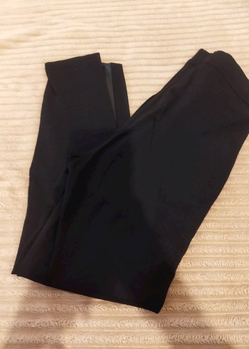 Kadın Siyah Deri tayt - Görsel 4