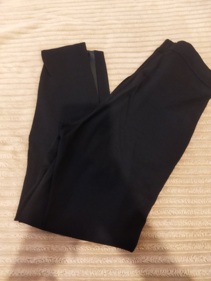 Kadın Siyah Deri tayt - Görsel 4