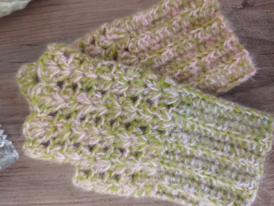 Yeşil Bohem Örgü Kadın Eldiveni - Görsel 3