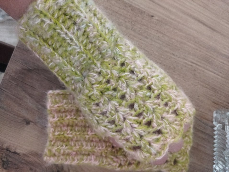 Yeşil Bohem Örgü Kadın Eldiveni - Görsel 5