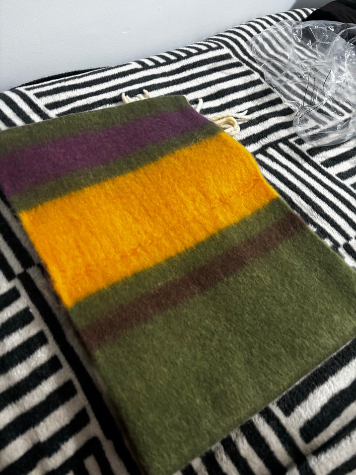 Kadın Çok Renkli Örgü Yün Şal - Görsel 2