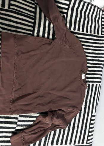 Kadın Kahverengi Peluş Detaylı Sweatshirt - Görsel 3