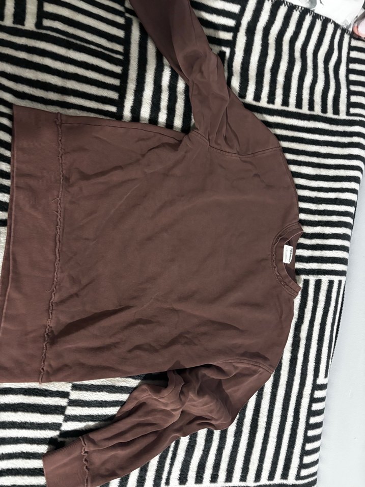 Kadın Kahverengi Peluş Detaylı Sweatshirt - Görsel 3