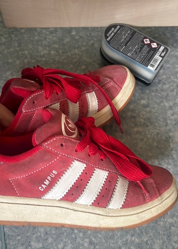 Kırmızı Süet Kadın Spor Ayakkabı - Görsel 2