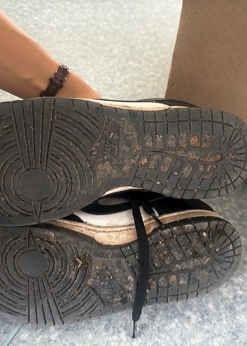 Siyah Beyaz Bağcıklı Spor Kadın Sneakers - Görsel 4