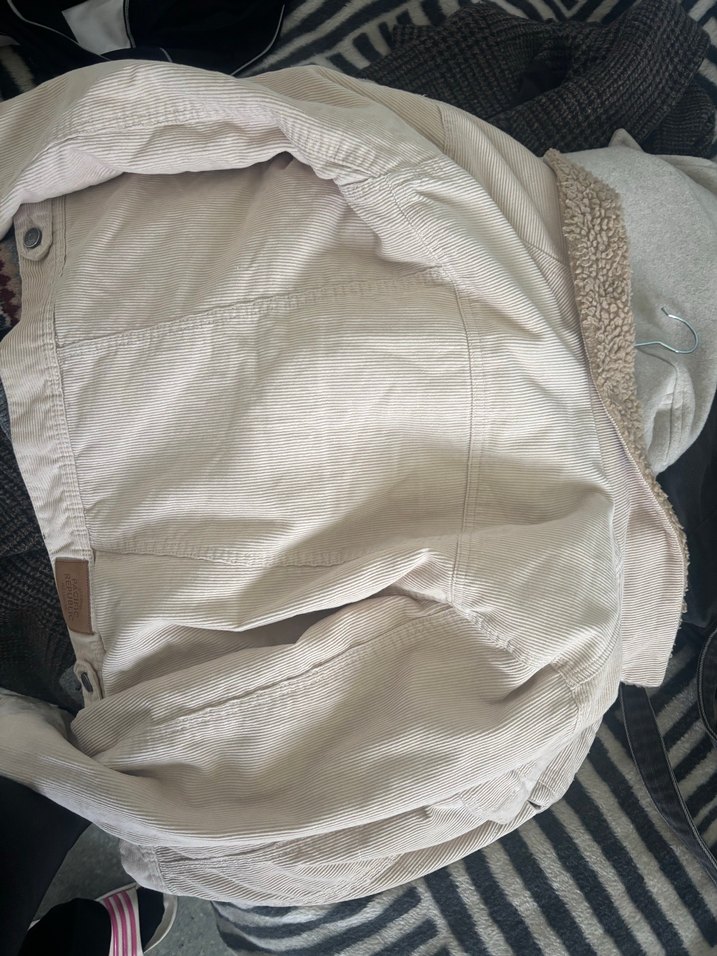 Düğmeli Bohem Kadın Beyaz Ceket kadife - Görsel 3