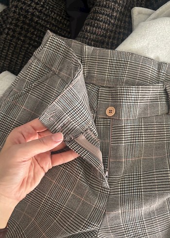 Düğmeli Regular Fit Kadın Kumaş Pantolon - Görsel 2