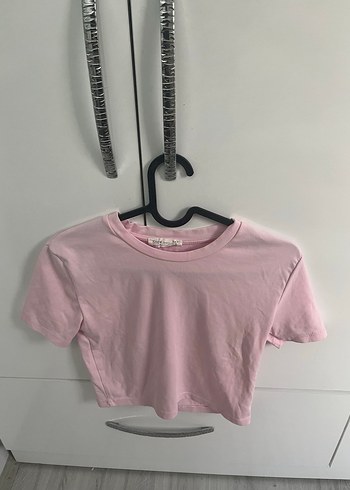 Pembe Kısa Kollu Crop