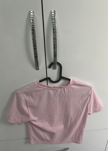 Diğer Pembe Kısa Kollu Crop