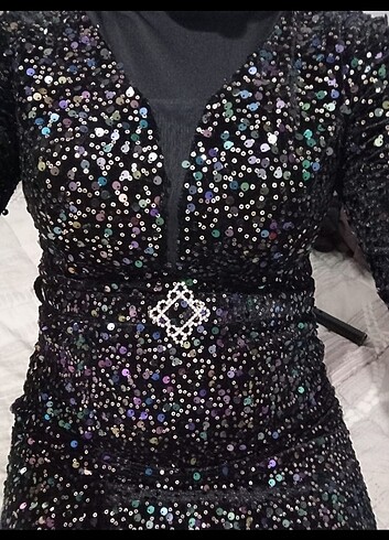 s Beden Siyah balık model abiye
