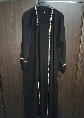 l Beden siyah Renk Uzun Kollu Siyah İşlemeli Kadın Elbise