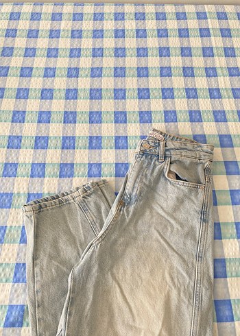 Defacto Mavi bağlama desenli düğmeli kadın kot pantolon DEFACTO