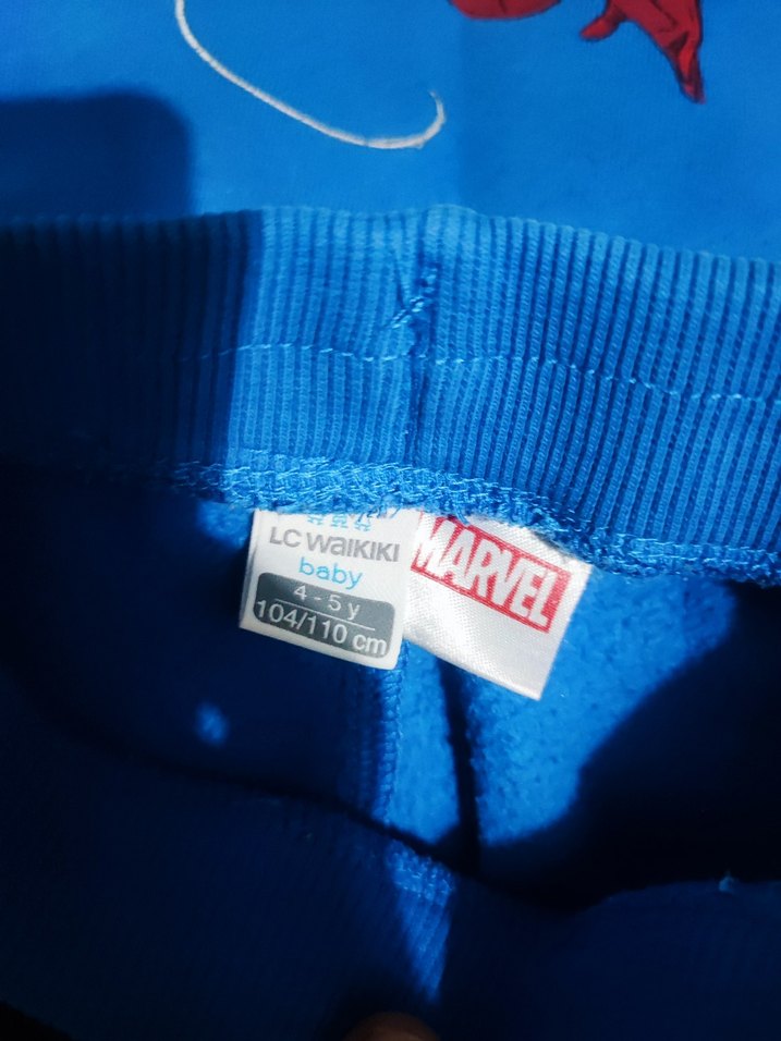 Örme Mavi Spiderman Baskılı Erkek Eşofman Takımı - Görsel 2