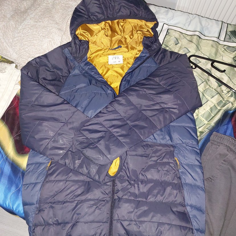 lacıvert parlak Kapüşonlu zara içi elyaflı su gecırmez - Görsel 3