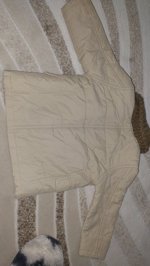 Bej Erkek Çocuk Düğmeli Kaban - Görsel 4