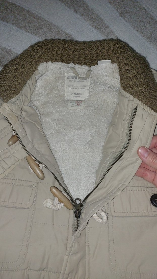 Bej Erkek Çocuk Düğmeli Kaban - Görsel 3