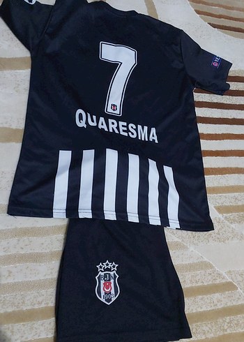 Siyah Beyaz Çizgili Erkek Kısa Kol Forma Takımı - Görsel 2