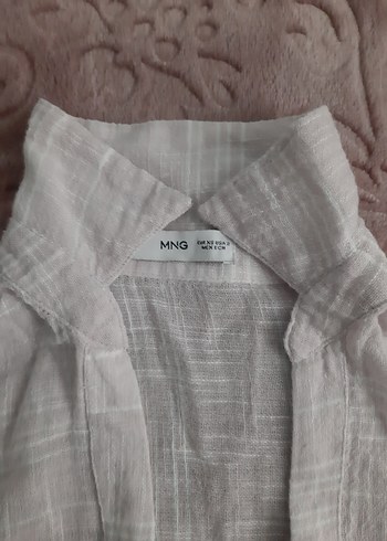 mango yarı transparan pembe gömlek - Görsel 3