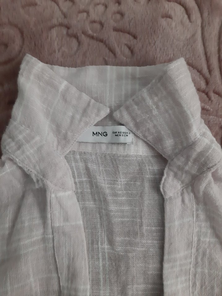 mango yarı transparan pembe gömlek - Görsel 3