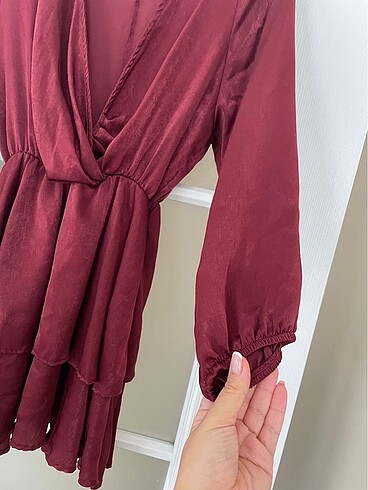 s Beden Bordo mini elbise