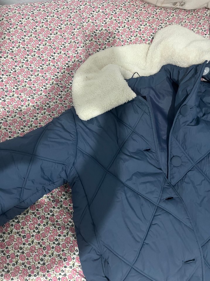 LCW Modest Mavi Gömlek Yaka Kapitone Kadın Şişme Mont - Görsel 2