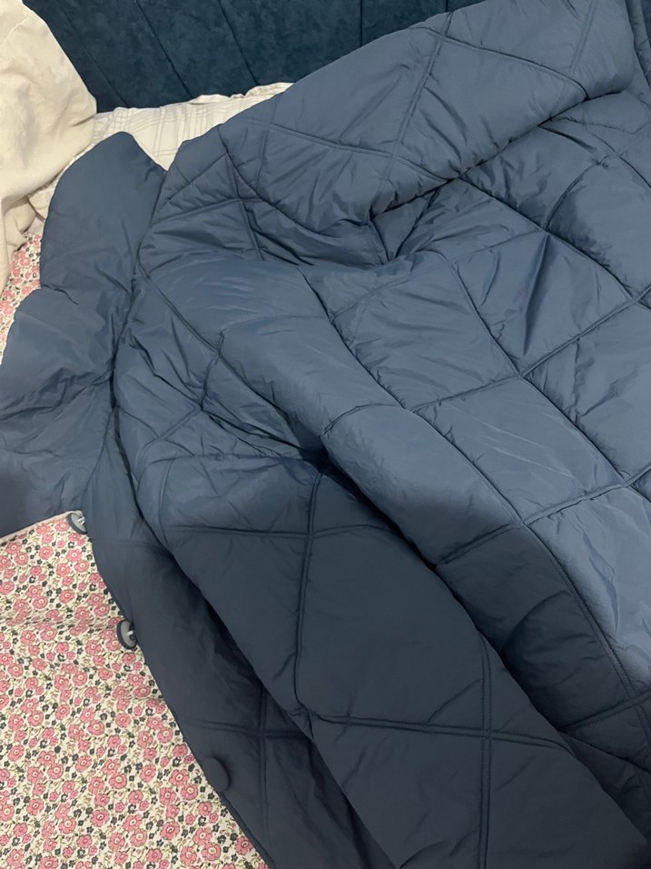 LCW Modest Mavi Gömlek Yaka Kapitone Kadın Şişme Mont - Görsel 3