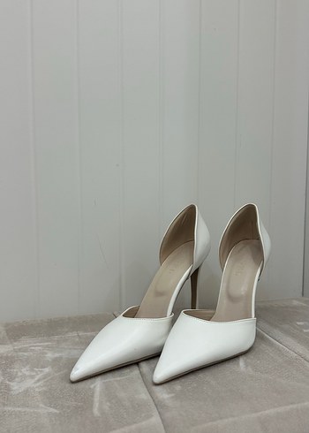 38,5 Beden beyaz Renk Beyaz Stiletto Topuklu Kadın Ayakkabı