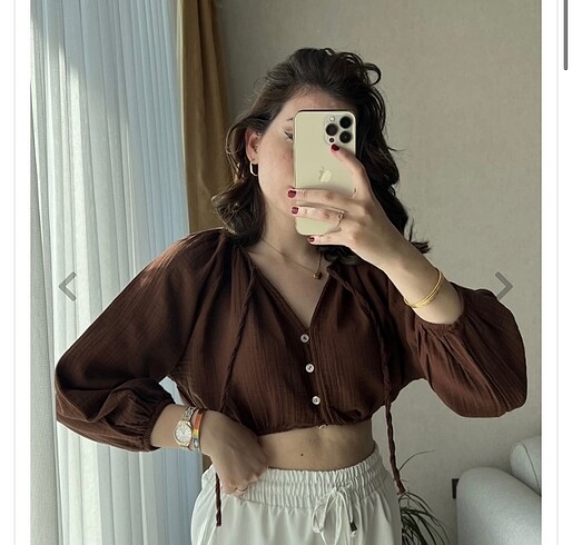 s Beden Kahverengi crop