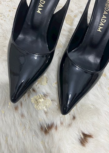 Parlak Siyah Stiletto Kadın Ayakkabı - Görsel 10