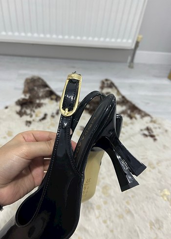 Parlak Siyah Stiletto Kadın Ayakkabı - Görsel 7