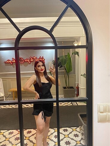 Zara siyah mini elbise