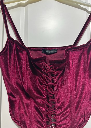 Bordo Strappy Büstiyer - Görsel 2