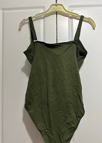 Kadın Haki Fermuarlı Sırtı Açık Mayo - Görsel 3