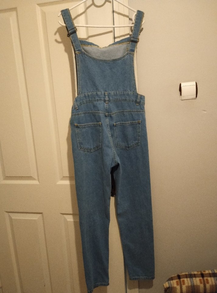 Kadın Mavi Kot Askılı Tulum - Görsel 2