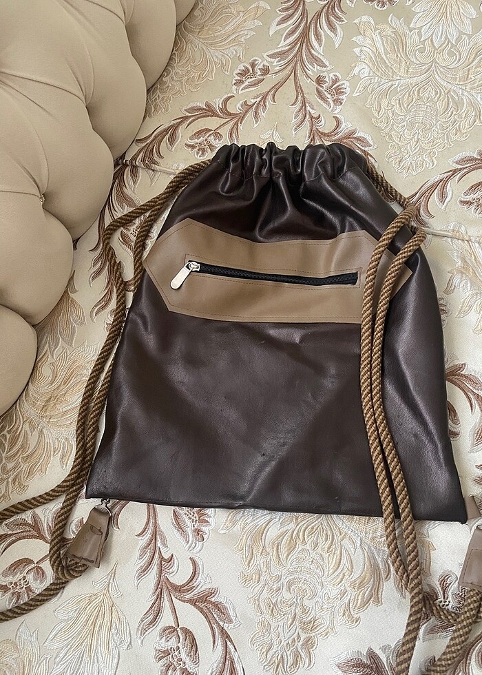 Vintage halat detaylı sırt çantası - Görsel 2