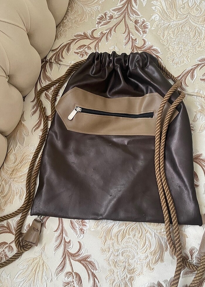 Vintage halat detaylı sırt çantası - Görsel 3