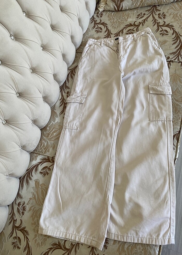 Addax beyaz kargo cep pantolon - Görsel 3