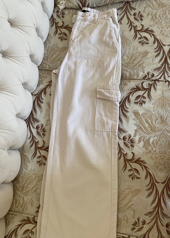Addax beyaz kargo cep pantolon - Görsel 2