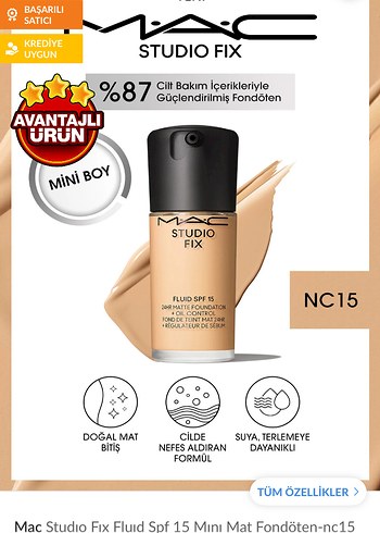 MAC Studio Fix Mat Likit Fondöten - Görsel 2