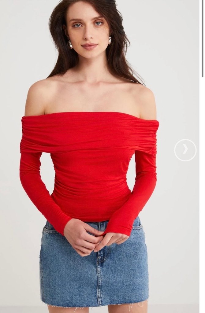 Kırmızı Drapeli Uzun Kollu Bluz - Görsel 2