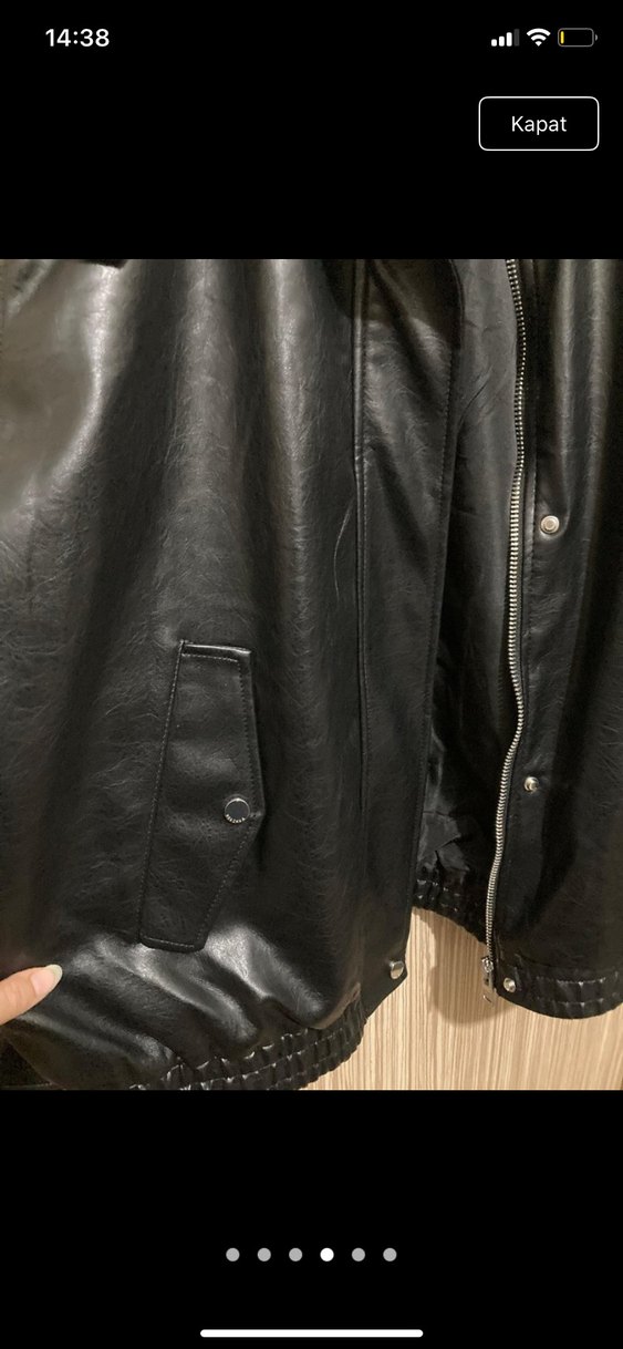 Bershka siyah deri ceket etiketli sıfır L deben - Görsel 3