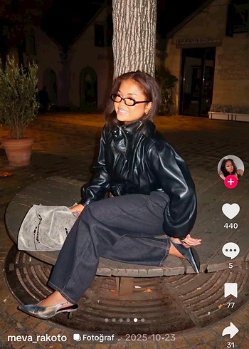 BERSHKA DERİ CEKET etiketli - Görsel 2