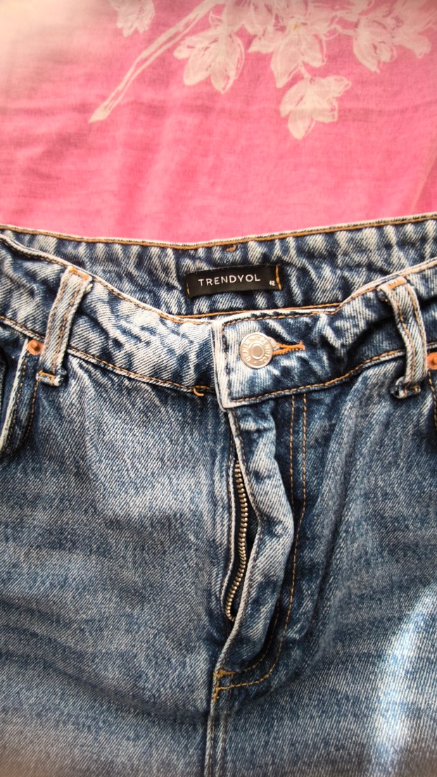 Gri Rahat Kesim Kadın Midi Denim Pantolon - Görsel 3