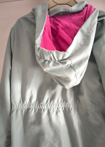 Kız Çocuk Pastel Gri Düğmeli Mont - Görsel 2