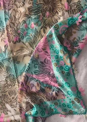 Renkli Dantel Detaylı Bohem Kadın Şal - Görsel 2